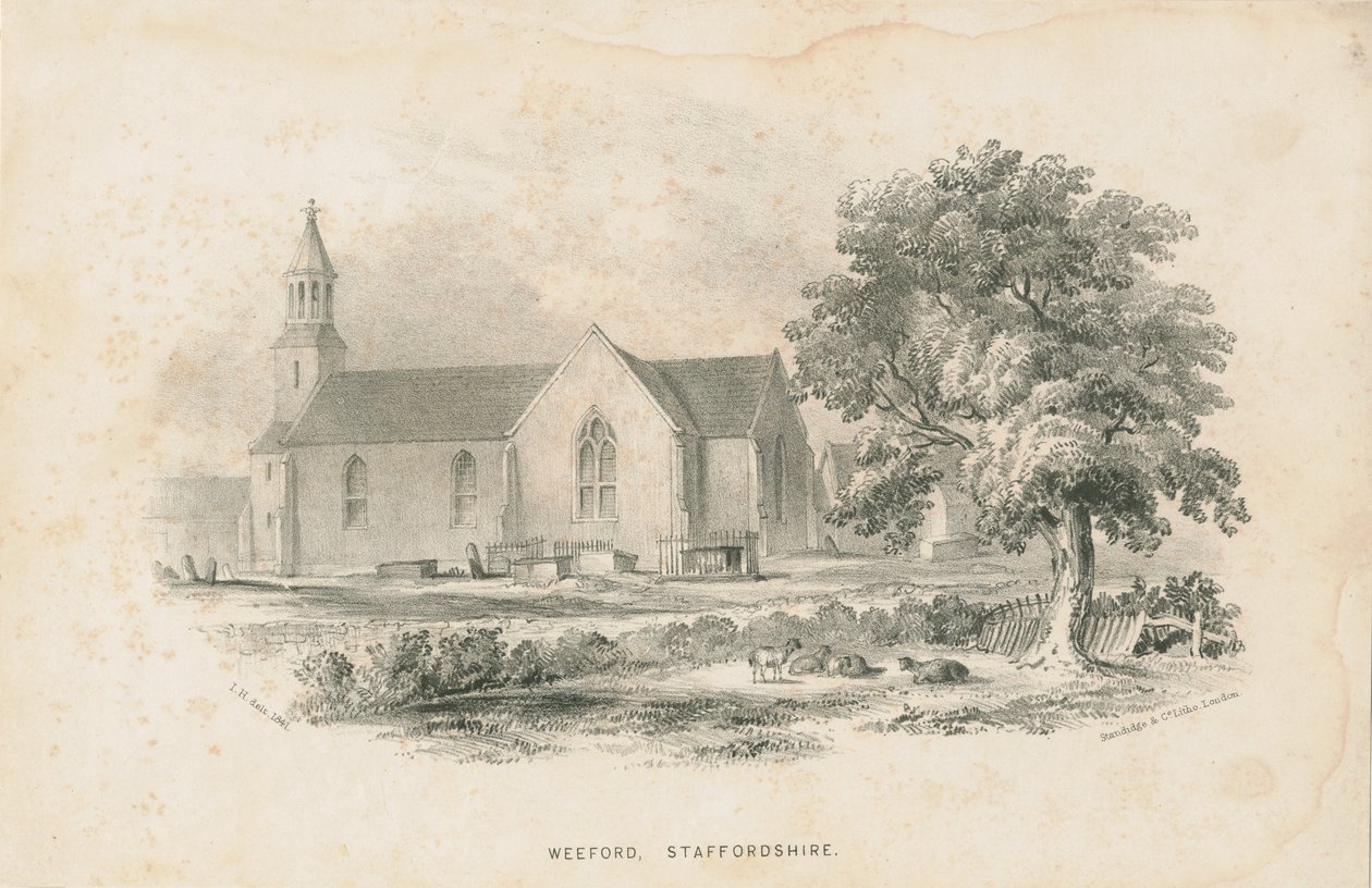 Kościół Weeford: litografia, 1841 autorstwa Unbekannt