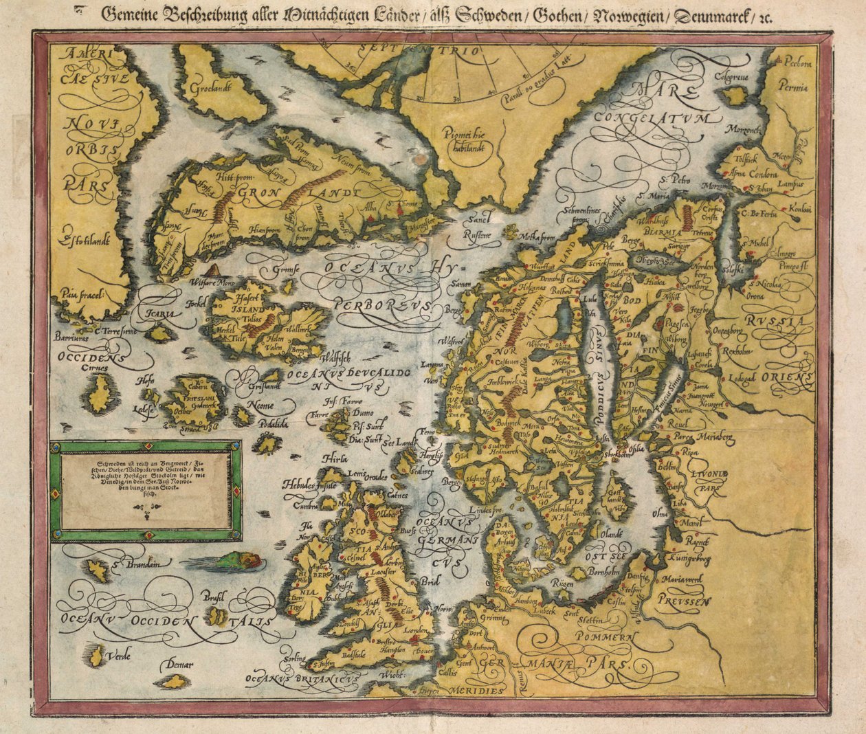 Mapa Islandii około 1588 autorstwa Unknown