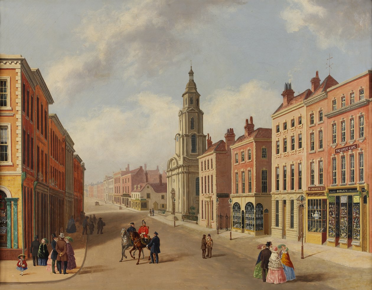 Kościół św. Mikołaja i ulica Foregate, Worcester, ok. 1850 r. autorstwa Unbekannt Unbekannt