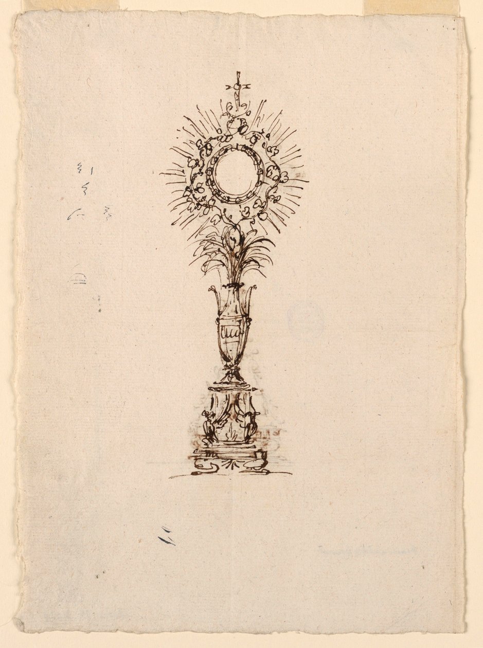 Rysunek, projekt monstrancji, 1815-1830 autorstwa Unknown