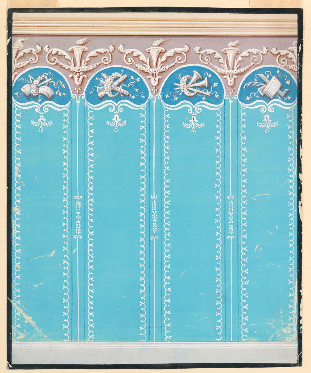 Rysunek, projektowanie tapet, 1825–35 autorstwa Unknown