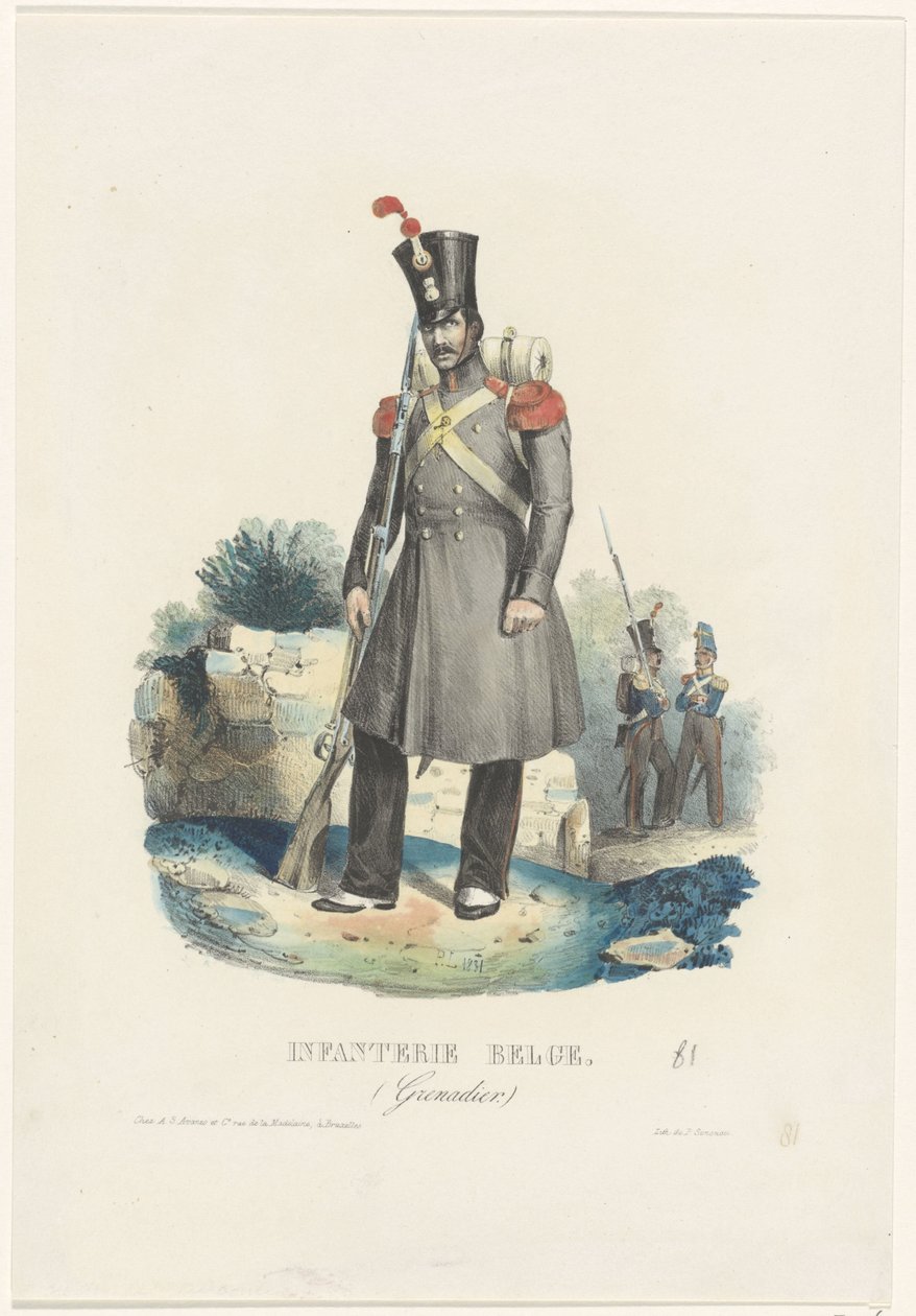 Grenadier belgijski, 1831 Piechota belgijska. (Grenadier.) (tytuł na obiekcie) autorstwa Unknown
