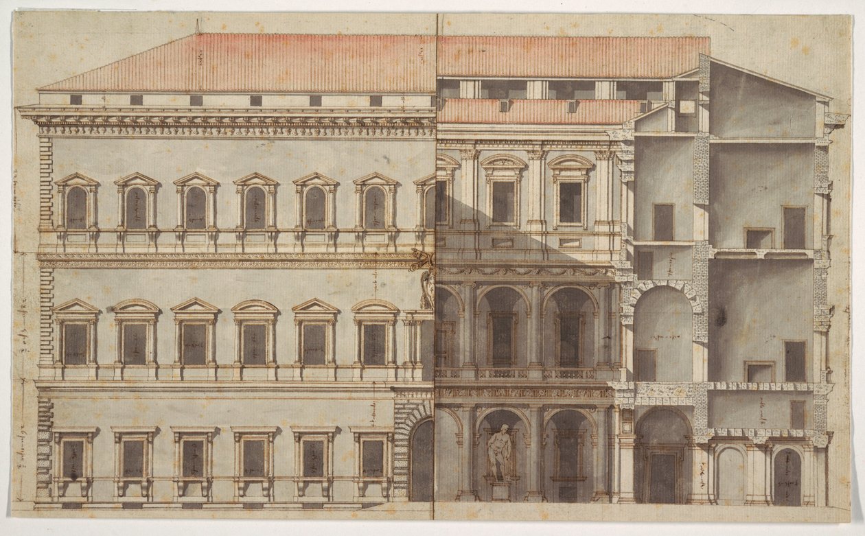 Rendering Palazzo Farnese, Rzym autorstwa Unknown