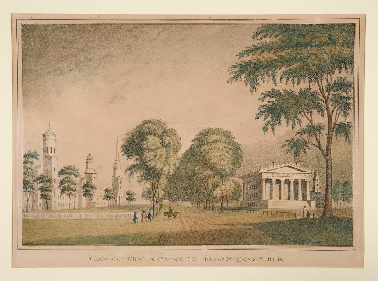 Yale College and State House, New Haven, Con. autorstwa Unknown