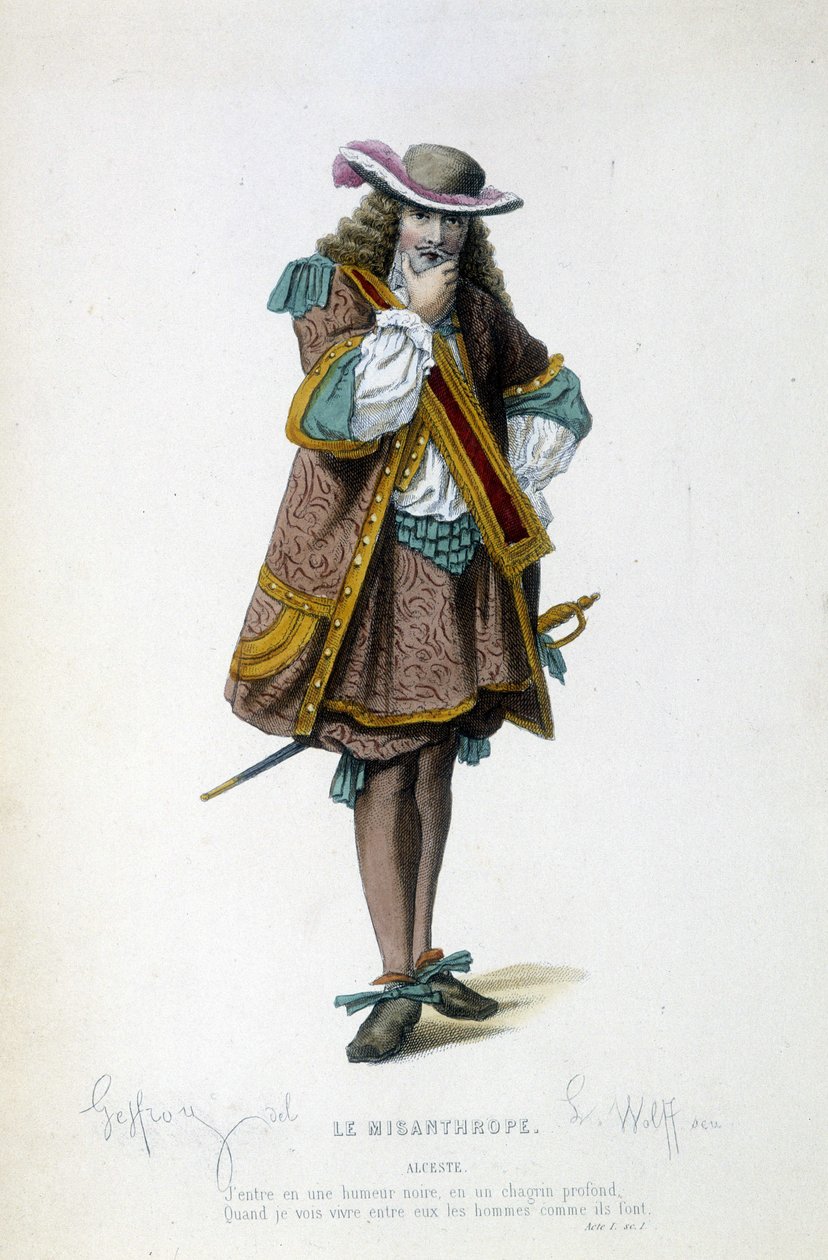 Alceste w „”Mizantrop”” Moliera autorstwa Unknown artist