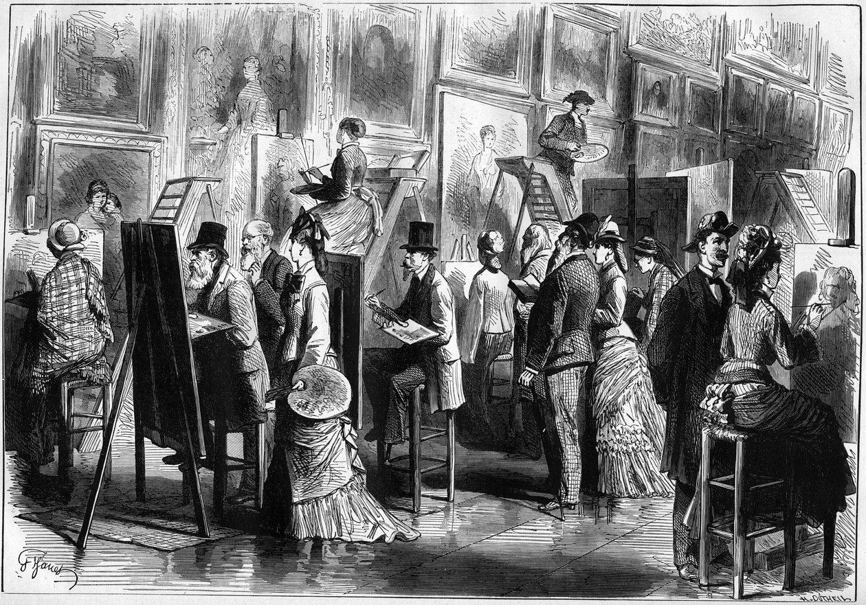 Malarze amatorzy w Musee du Louvre autorstwa Unknown artist