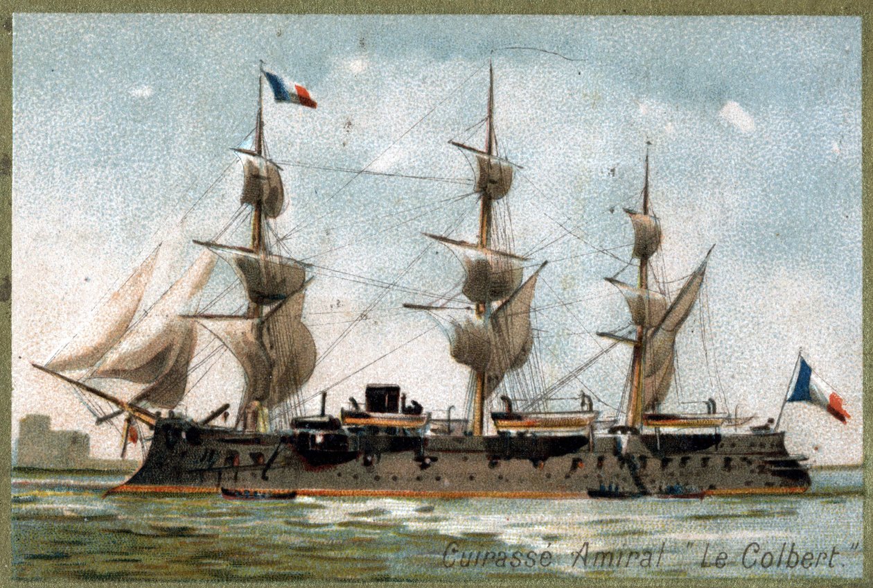 Admirał pancernika „The Colbert””. XIX-wieczna chromolitografia. autorstwa Unknown artist