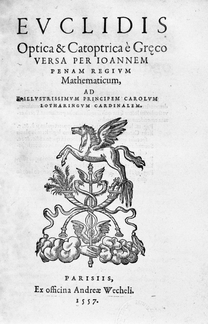 Frontispice „Optica & Catoptrica...” Euclid autorstwa Unknown artist