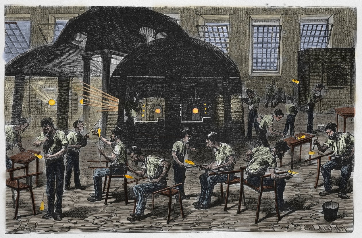 Fabryka dmuchania szkła autorstwa Unknown artist