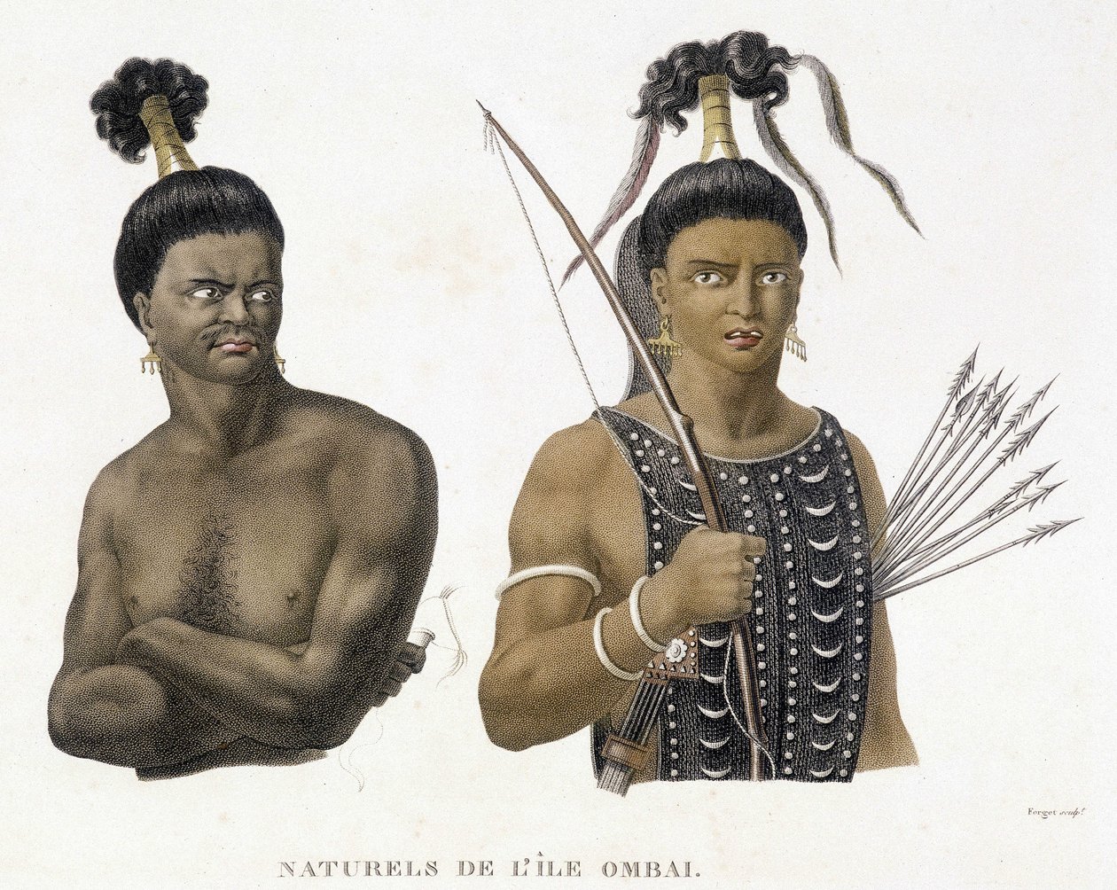 Rdzenni mieszkańcy wyspy Ombai. autorstwa Unknown artist
