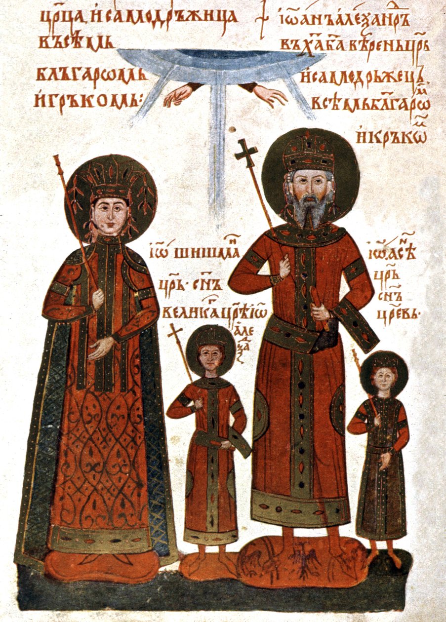 Ivan Alexander Bulgariasta ja perheen (print)puolalainen autorstwa Unknown artist