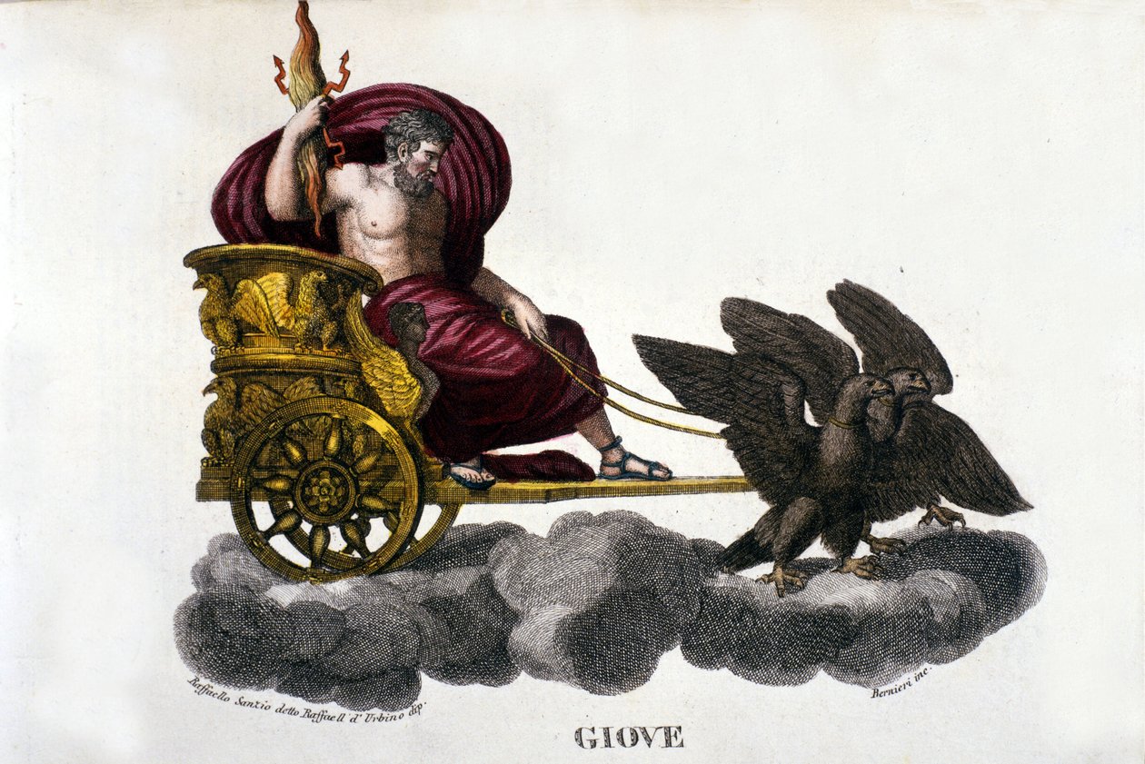 Jowisz (Zeus). Grawerowanie z XIX wieku. autorstwa Unknown artist