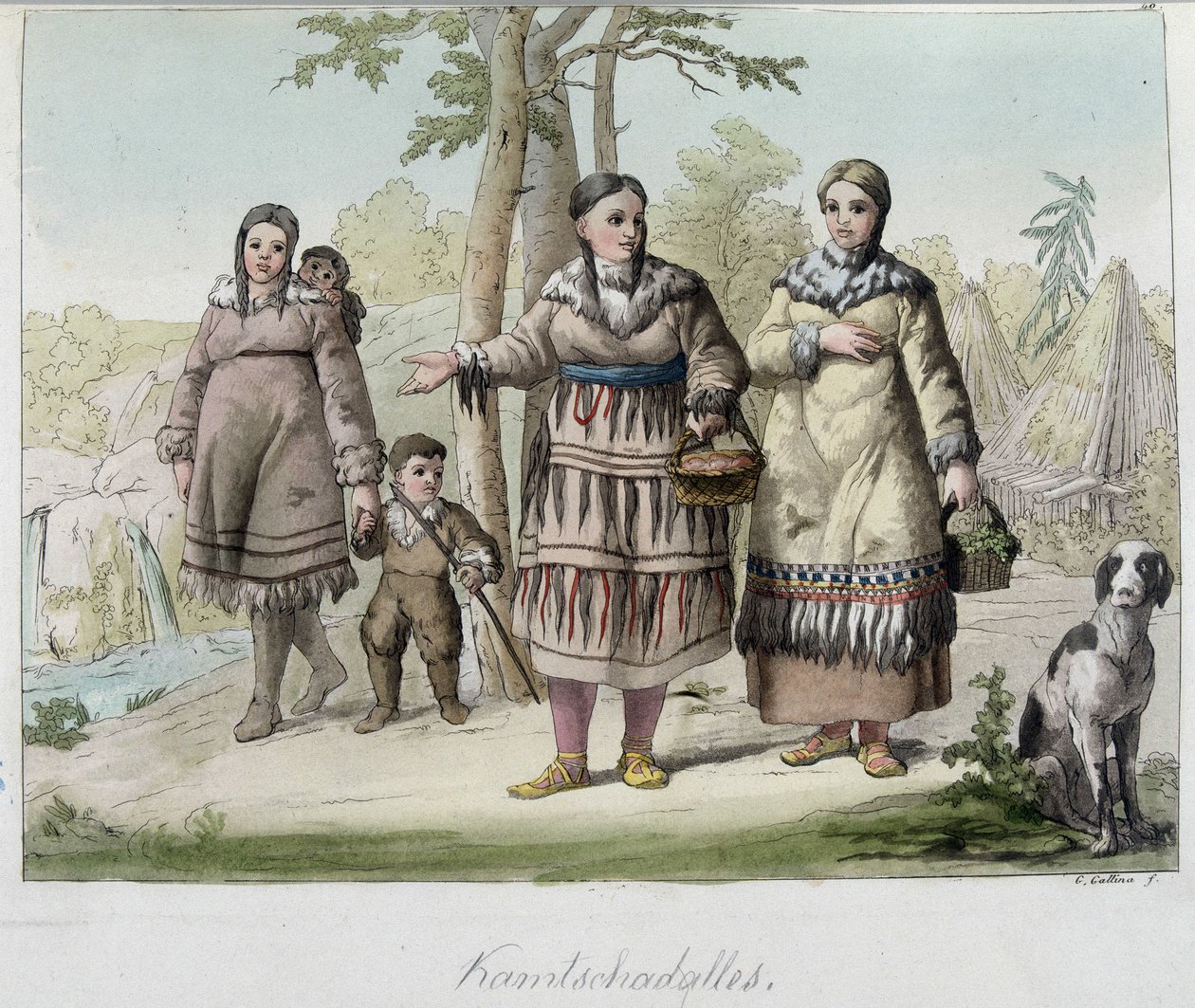 Kamtschadales (lub Kamtschadalles), lud Syberii. autorstwa Unknown artist