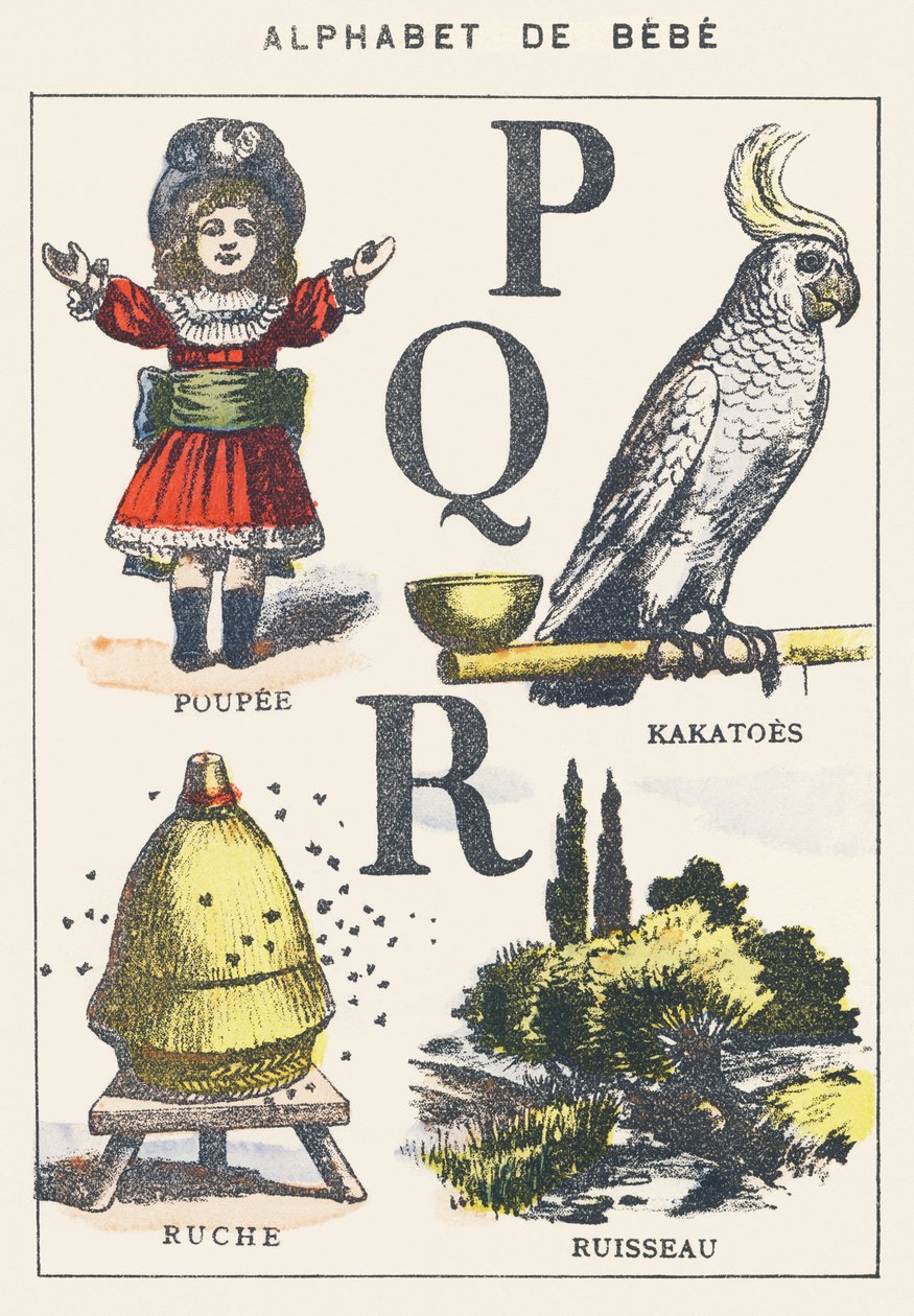 P Q R: lalka, persimmon, ul, strumień autorstwa Unknown artist