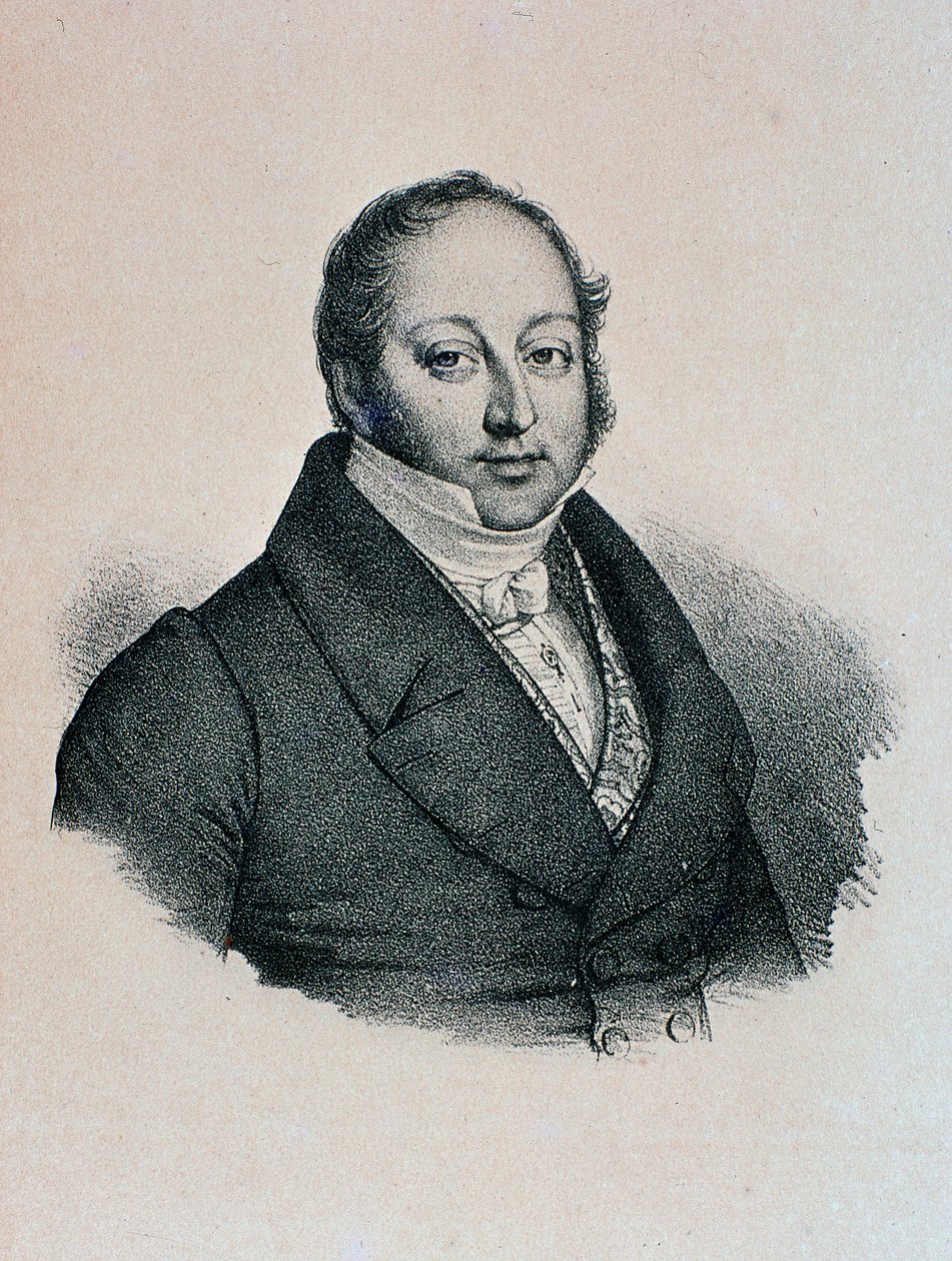 Portret Gioacchino Rossiniego (grafika) autorstwa Unknown artist
