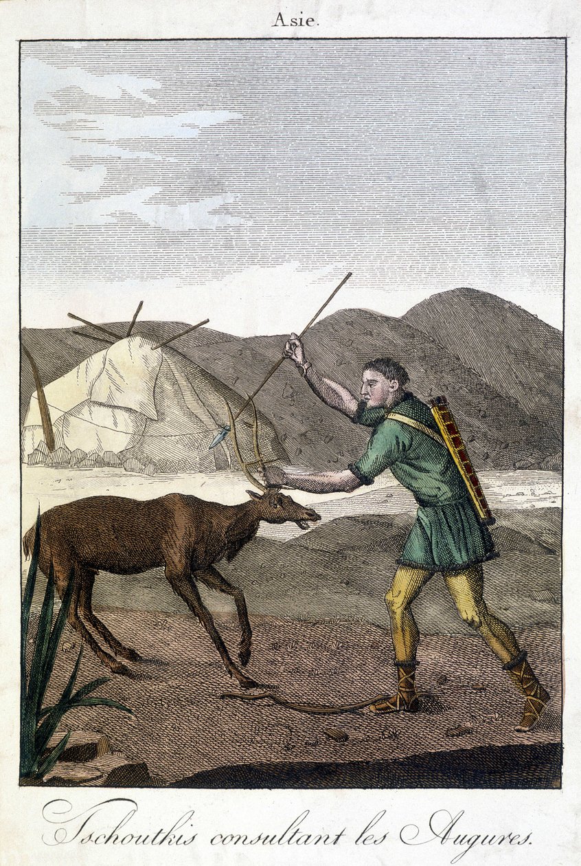 Człowiek Tschutkis konsultujący auspures (Azja). autorstwa Unknown artist
