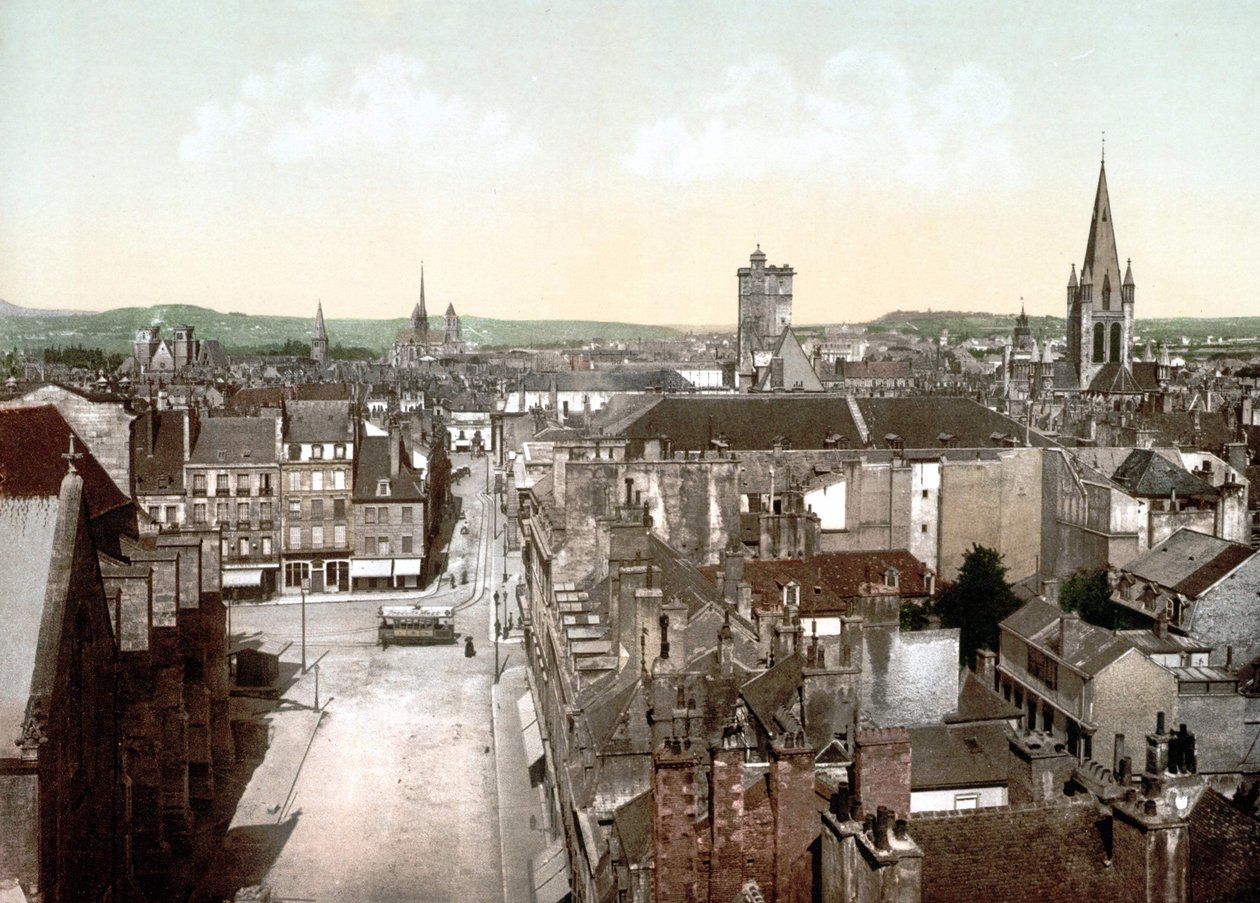 Widok na Dijon. Fotochrom w. 1890. autorstwa Unknown artist
