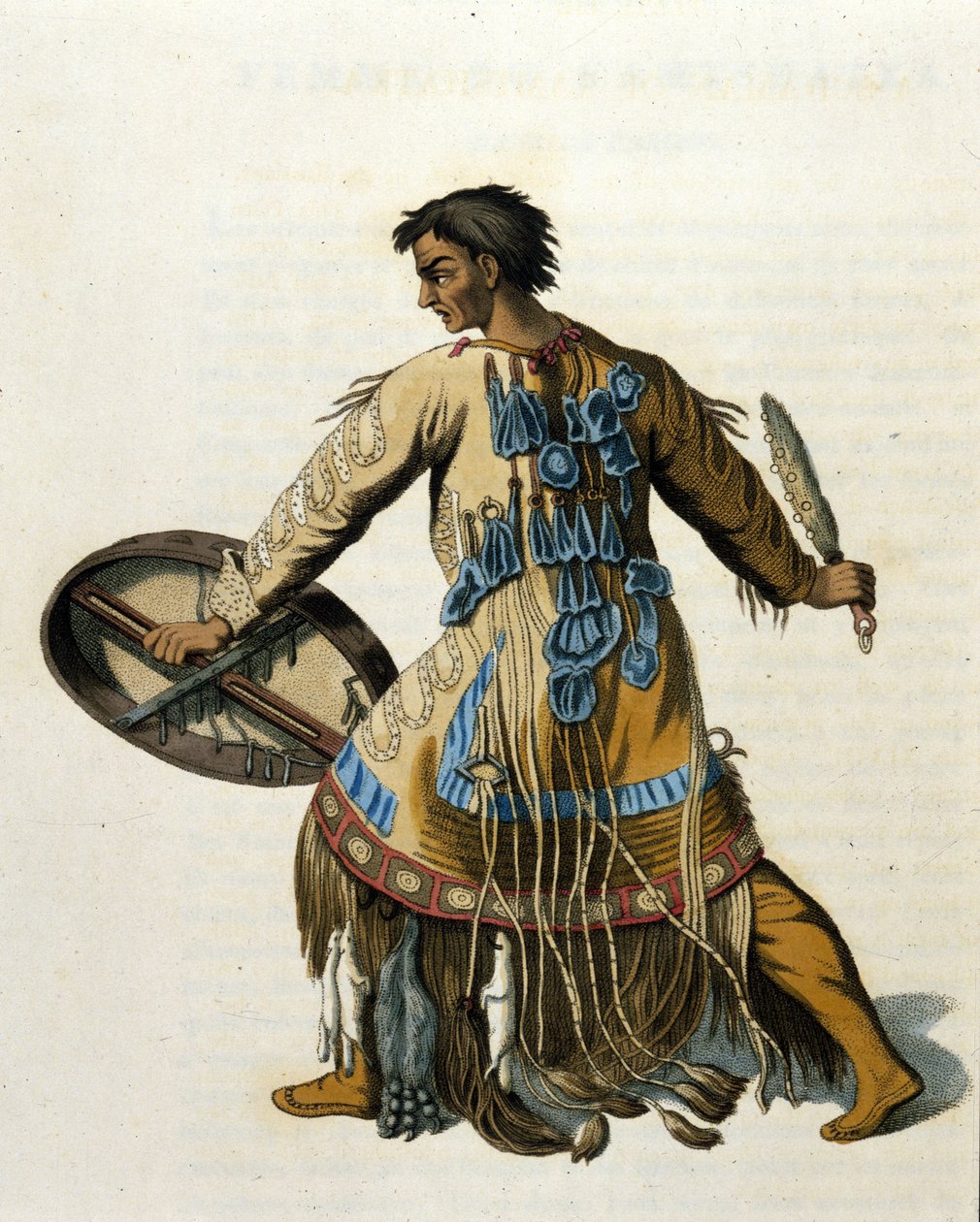 Syberyjski szaman. Grawerowanie z XIX wieku. autorstwa Unknown artist
