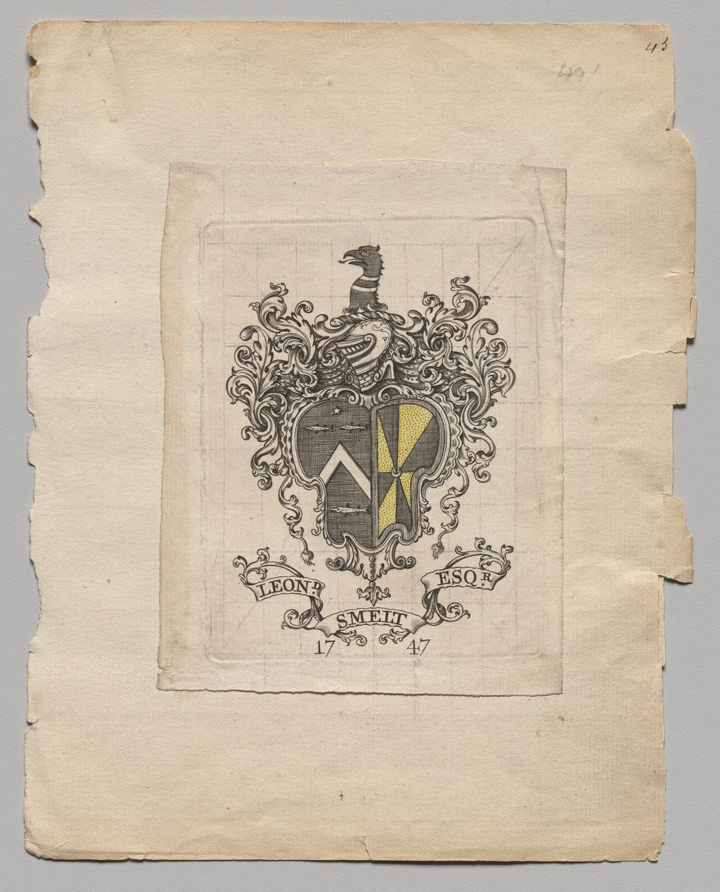 Ekslibris: Leonard Smelt, Esq. autorstwa Unknown artist