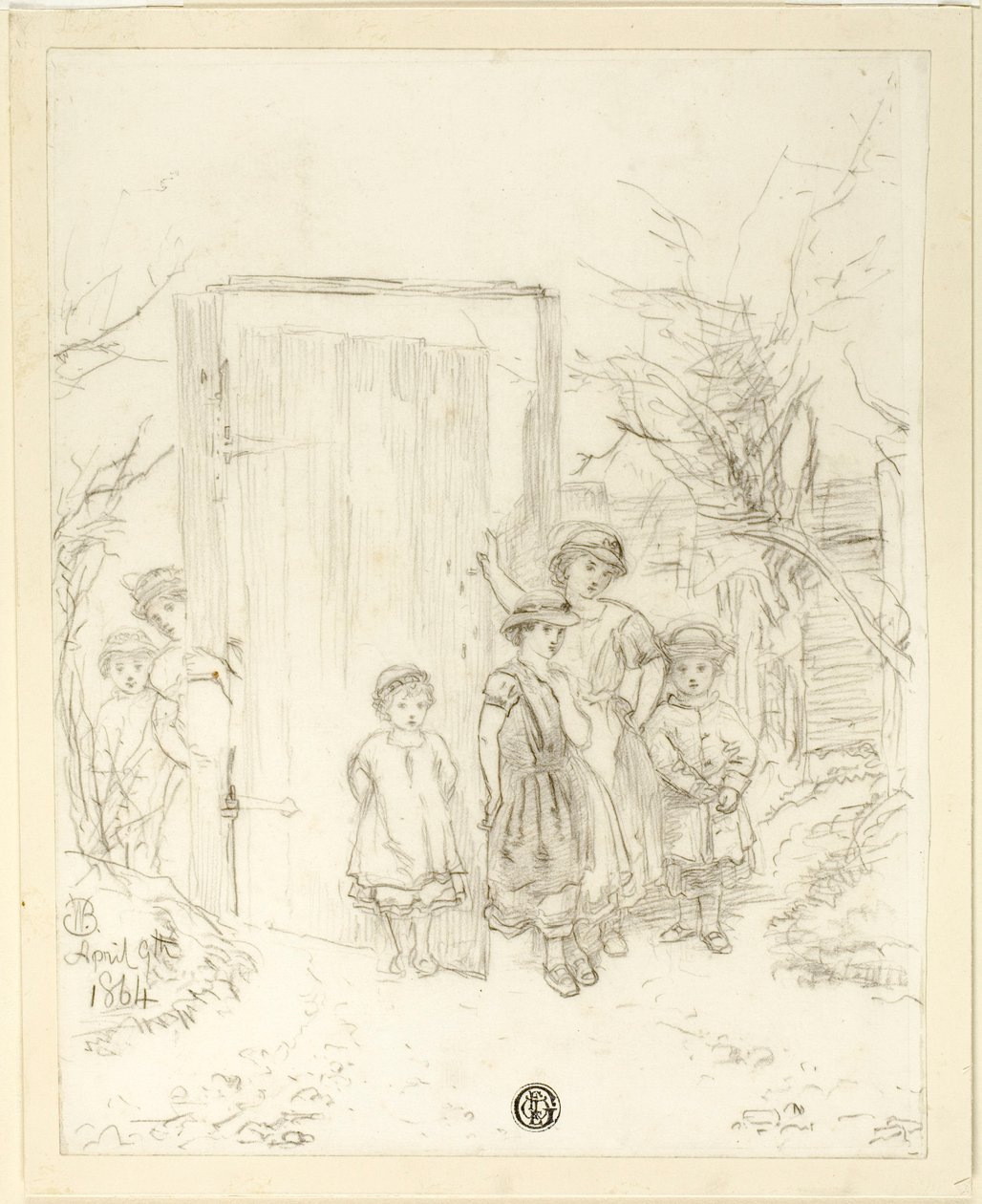 Dzieci przy drzwiach autorstwa Unknown artist
