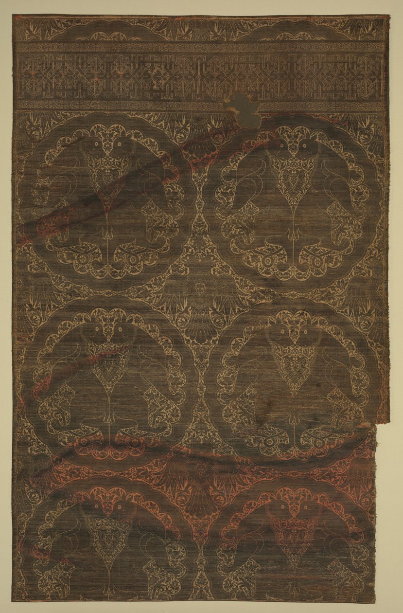 Złota tkanina z kotami i orłami autorstwa Unknown artist