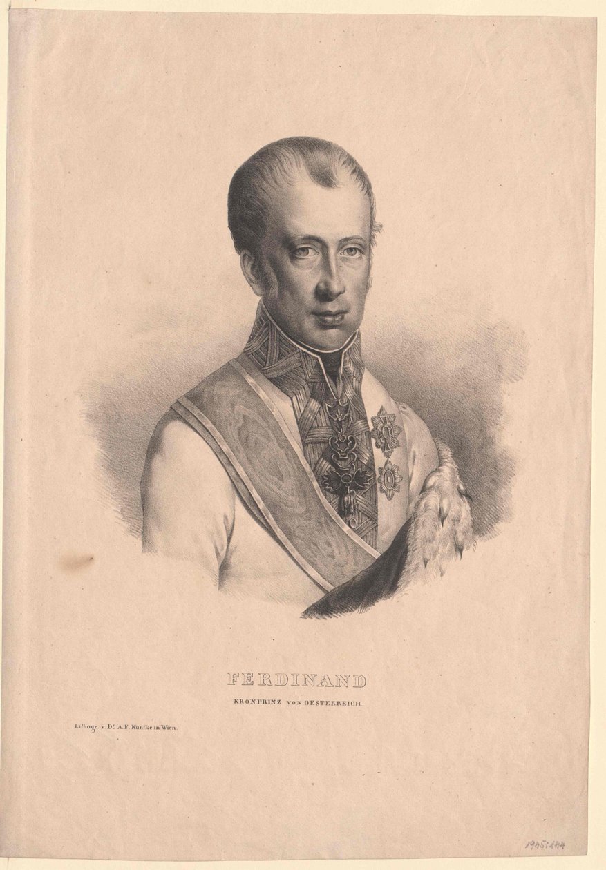 Cesarz Austrii Ferdynand I (druk) autorstwa Unknown artist