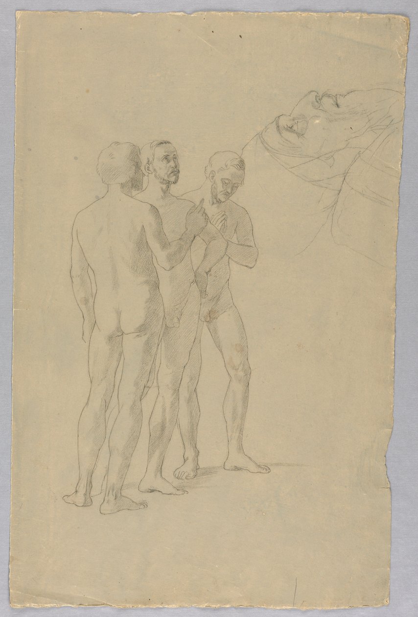 Grupa trzech męskich aktów autorstwa Unknown artist
