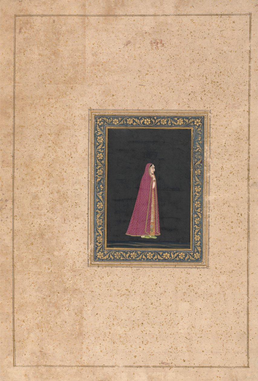 Mulher indiana em vestido vermelho e dourado autorstwa Unknown artist