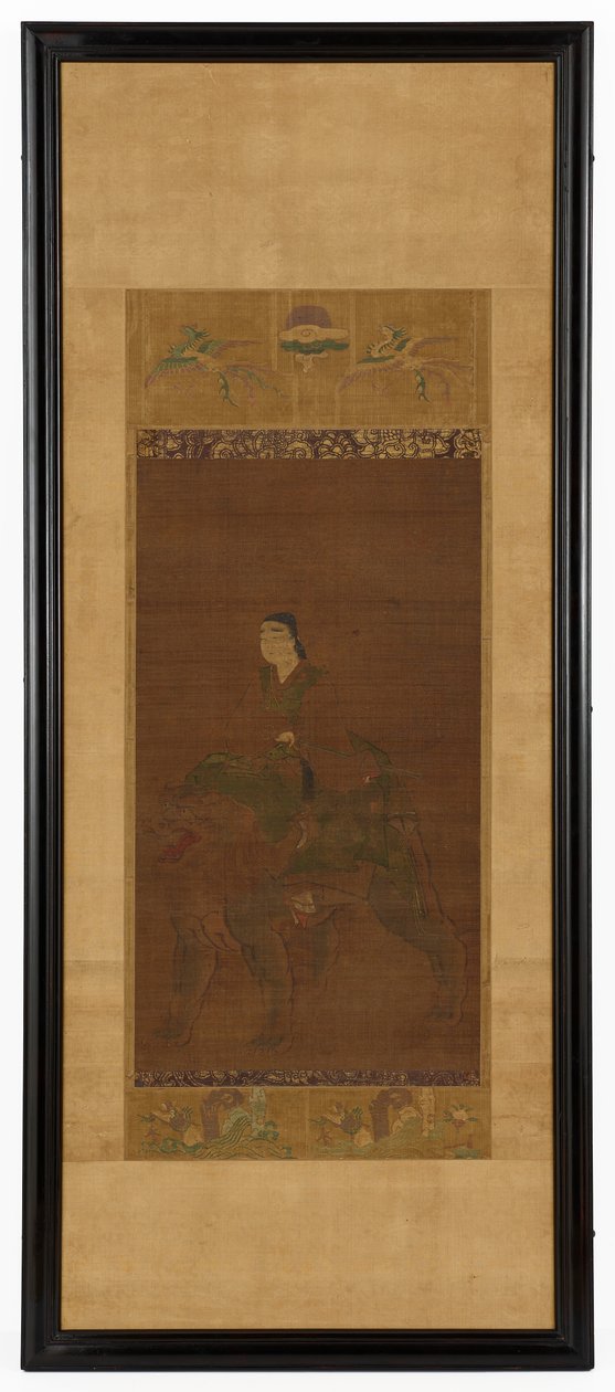 Manjushri riding a lion autorstwa Unknown artist