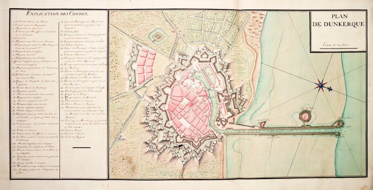 Mapa Dunkierki autorstwa Unknown artist