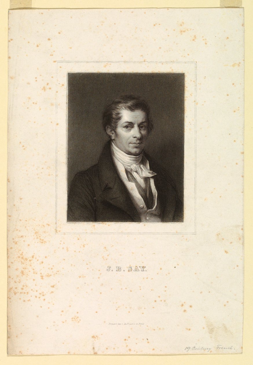 Portret J.B. Say autorstwa Unknown artist
