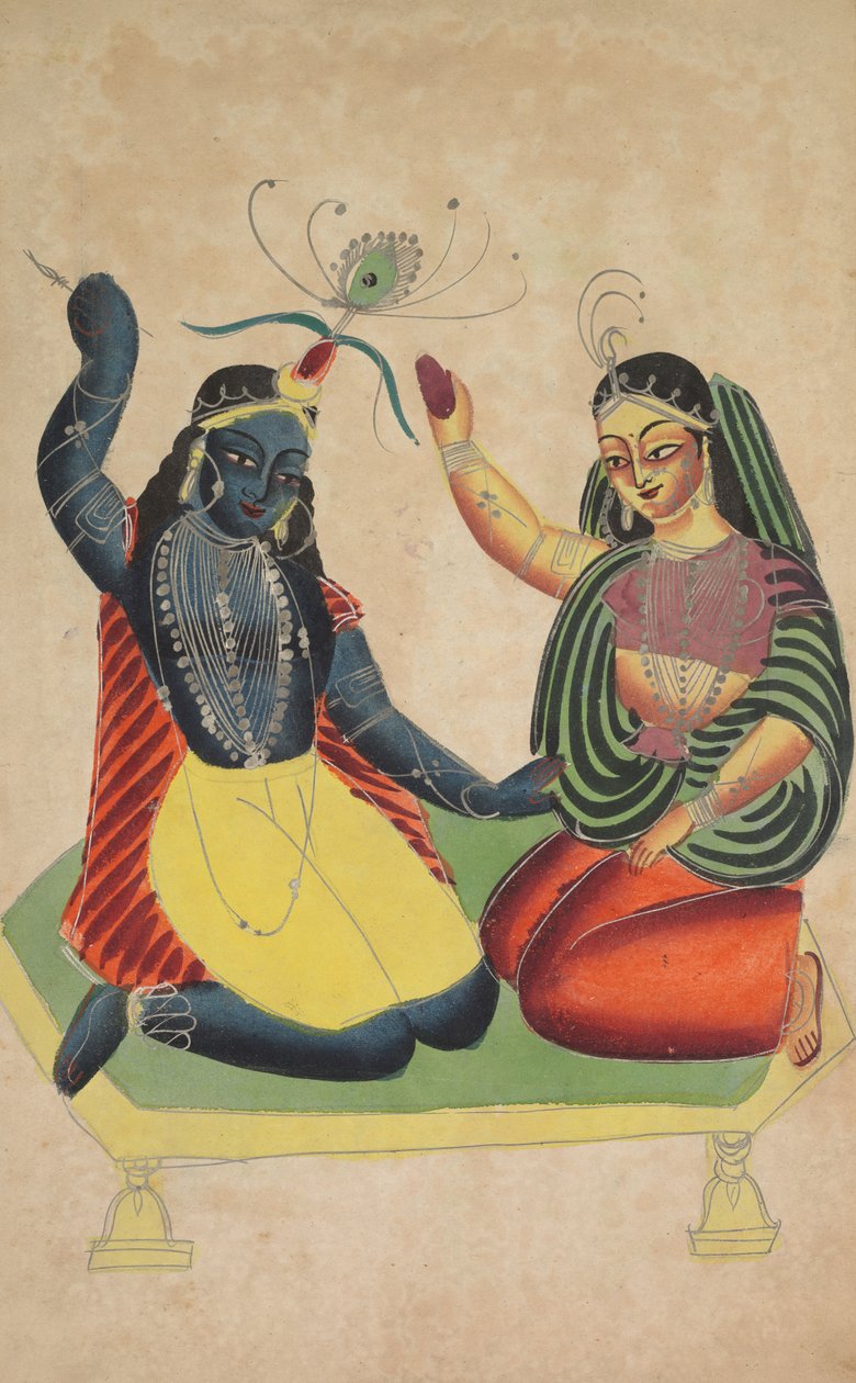 Radha i Kryszna (odwrotnie) autorstwa Unknown artist
