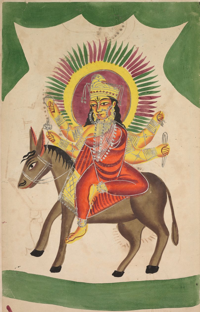 Sheetaladevi: Bogini ospy (odbytnicy) autorstwa Unknown artist