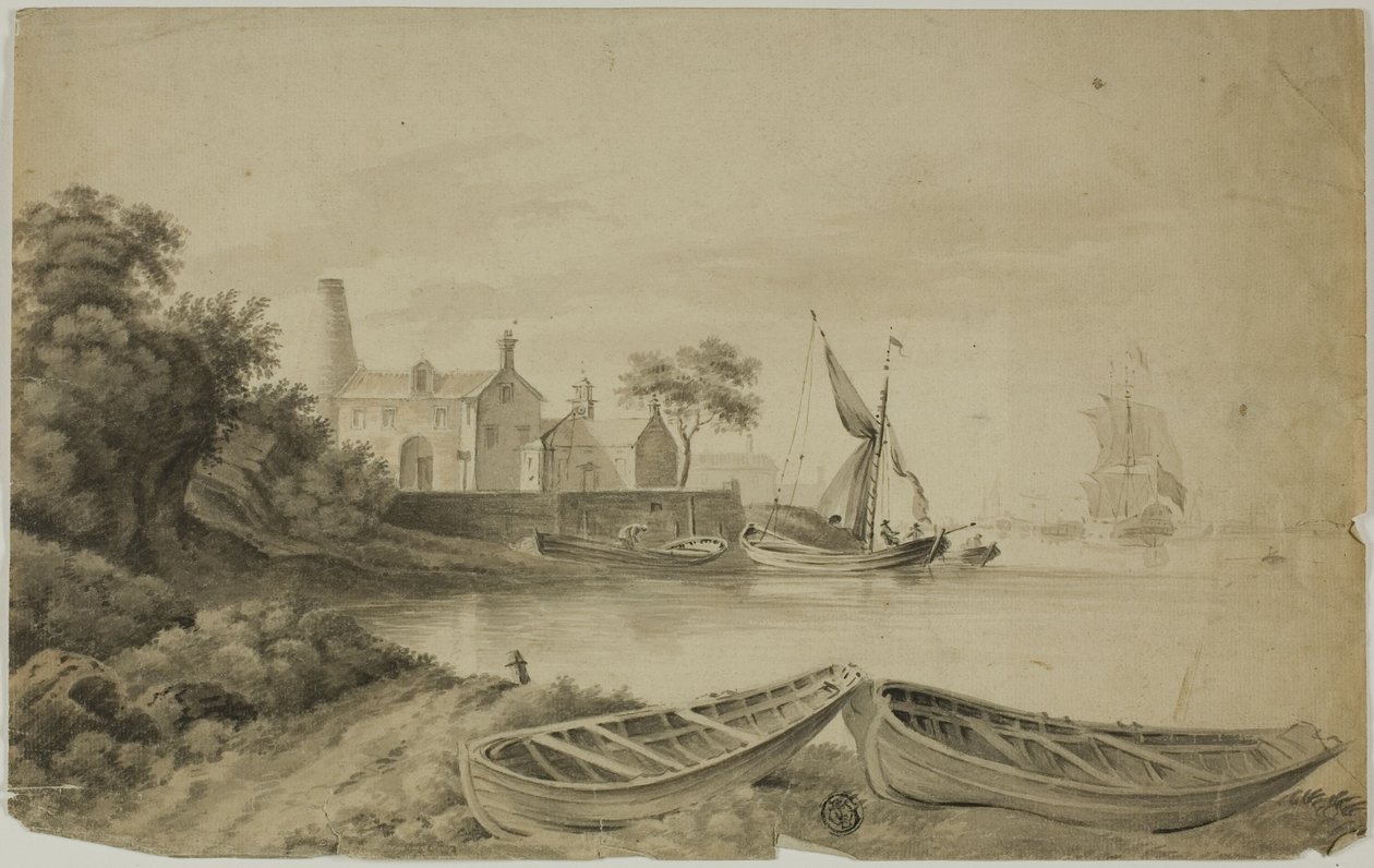 Mały holenderski port z wysyłką autorstwa Unknown artist