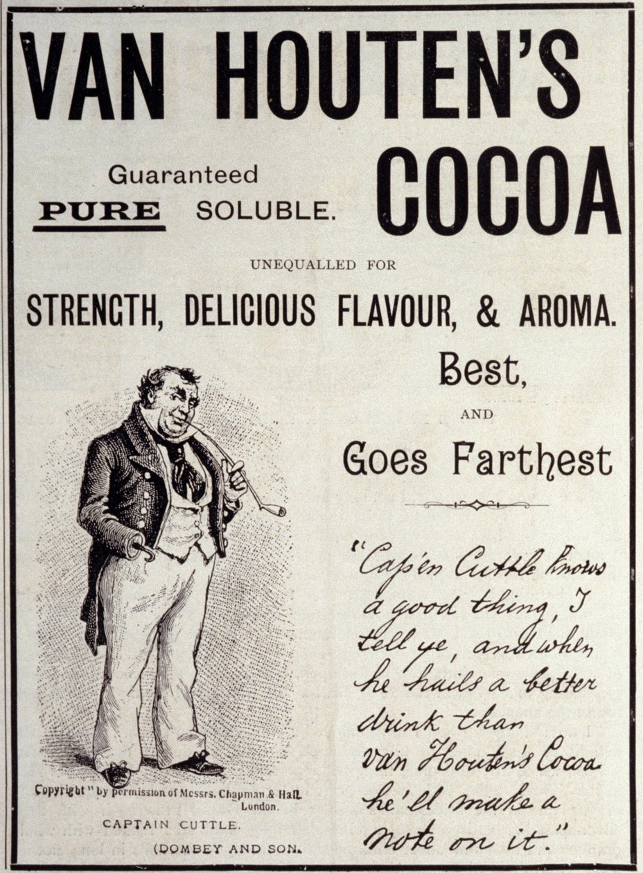 Naklejka reklamowa Van Houten kakao, ok. 1890 autorstwa Unknown artist