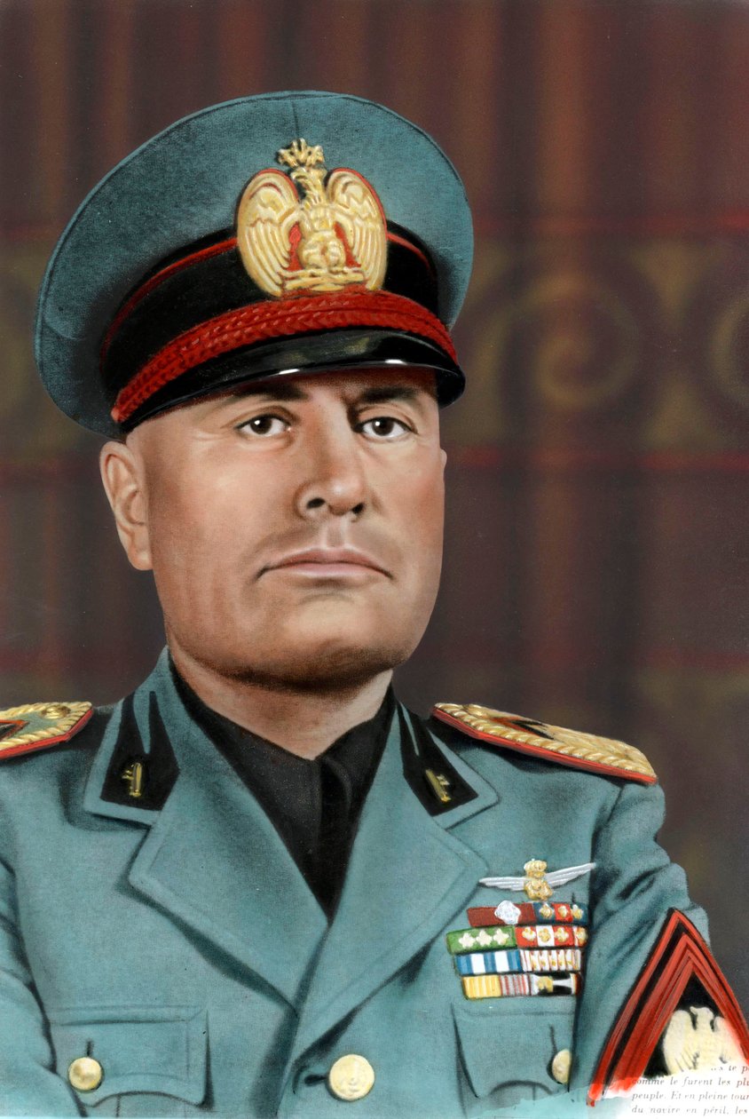 Benito Mussolini, w 1940 roku (zdjęcie) autorstwa Unknown photographer
