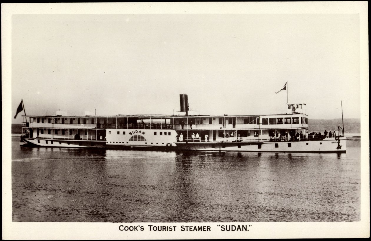 Turystyczny parowiec Cooka "Sudan" (zdjęcie czarno-białe) autorstwa Unknown photographer