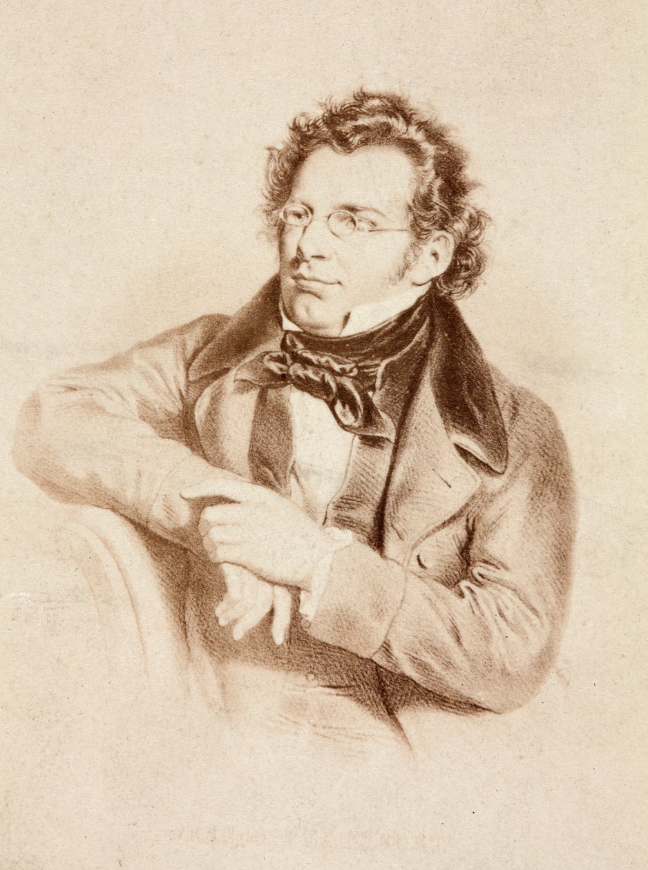 Portret Franza Schuberta, ok. 1860 r. (druk) autorstwa Unknown photographer