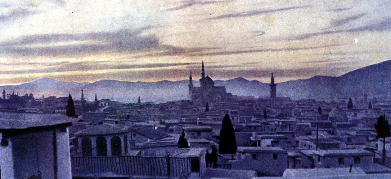 Widok na Damaszek (Syria). Autochrom autorstwa Unknown photographer