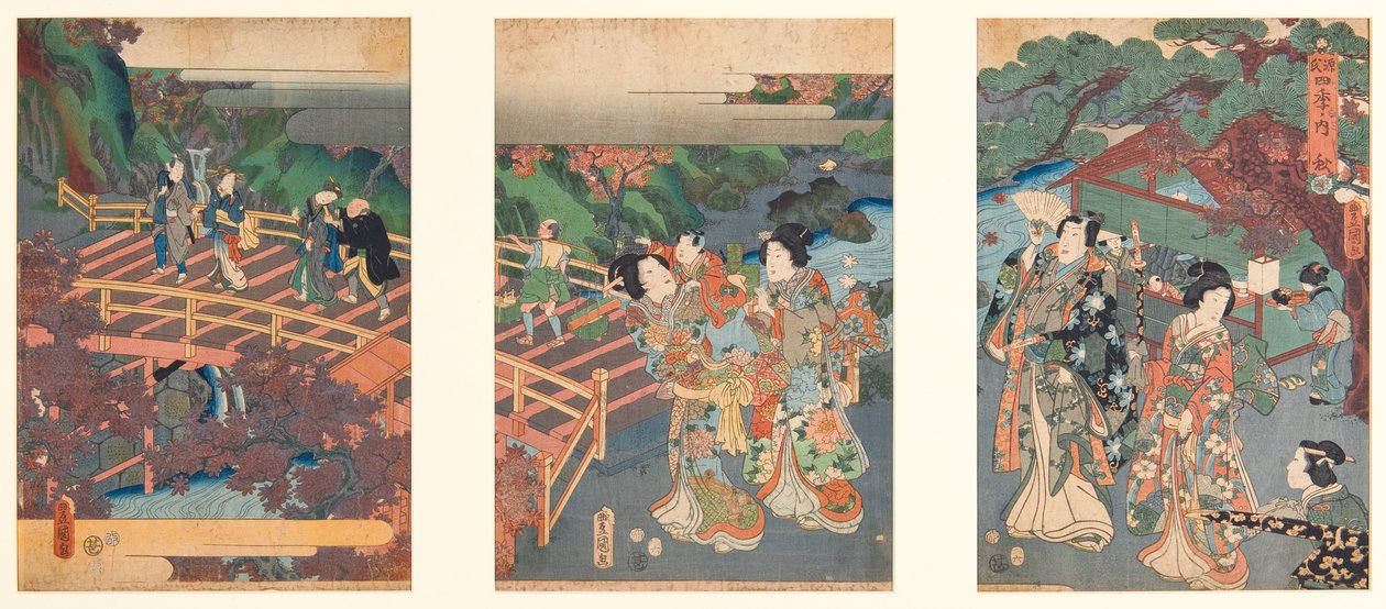 Jesień, początek lat 50. XIX wieku (drzew) autorstwa Utagawa Kunisada