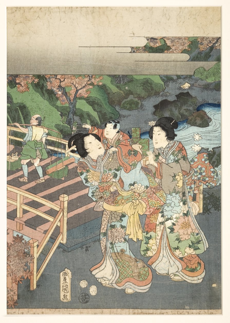 Jesień, początek lat 50. XIX wieku (drzew) autorstwa Utagawa Kunisada