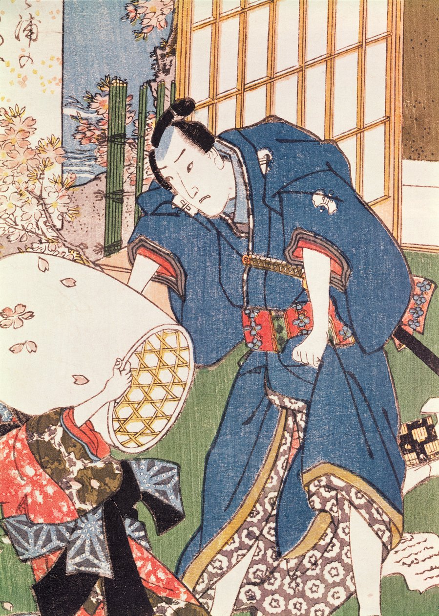 Ilustracja z „Opowieści o Genji” (kolorowy drzeworyt) autorstwa Utagawa Kunisada