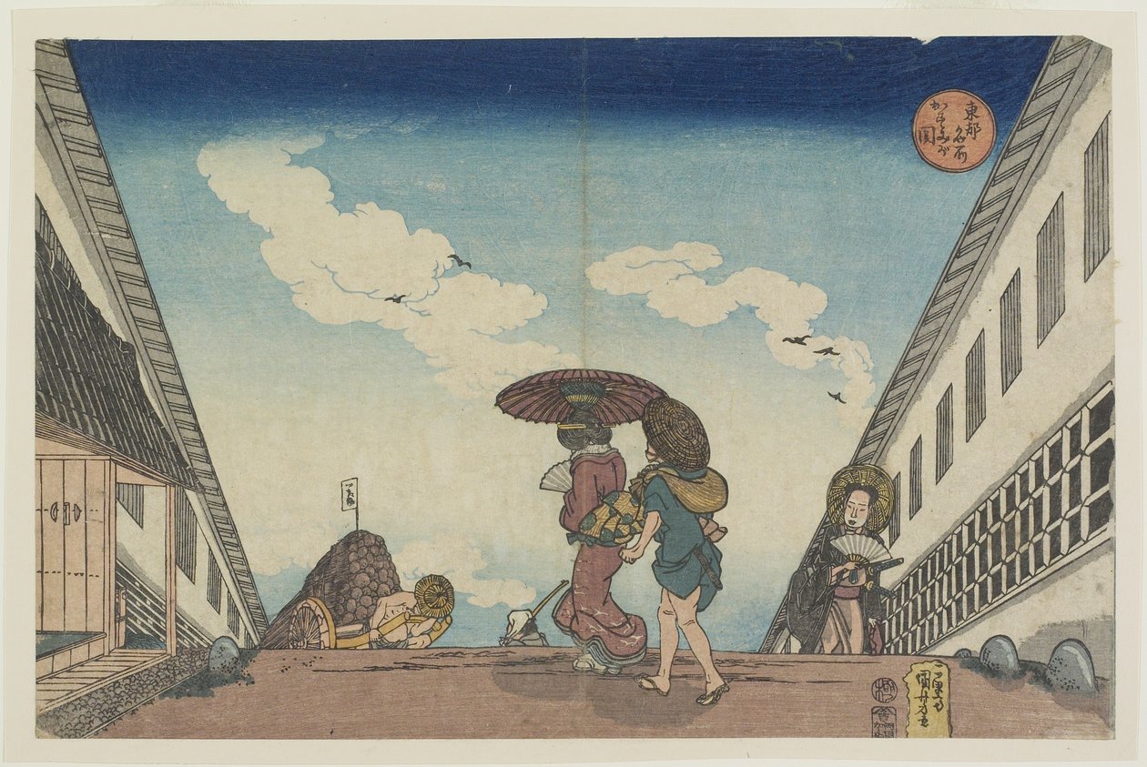 Kasumigaseki, 1830-1837 autorstwa Utagawa Kuniyoshi