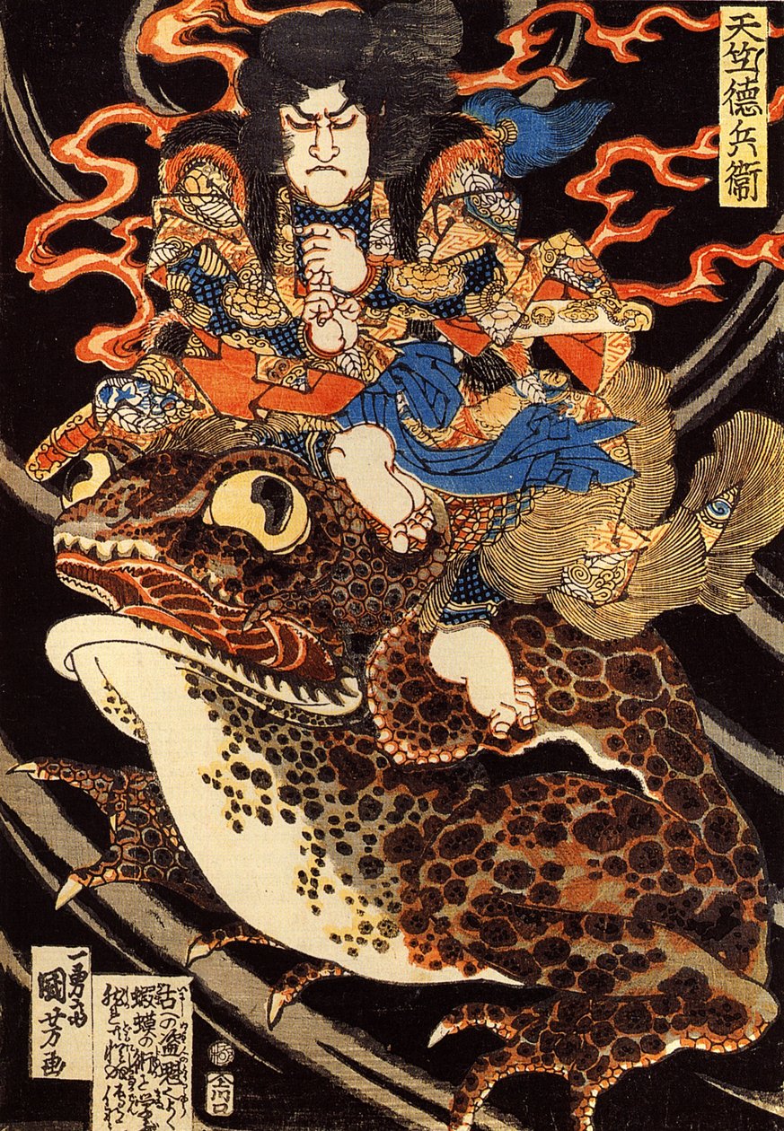 Tenjiku Tokubei Rijing Rachunek do ropuchy autorstwa Utagawa Kuniyoshi