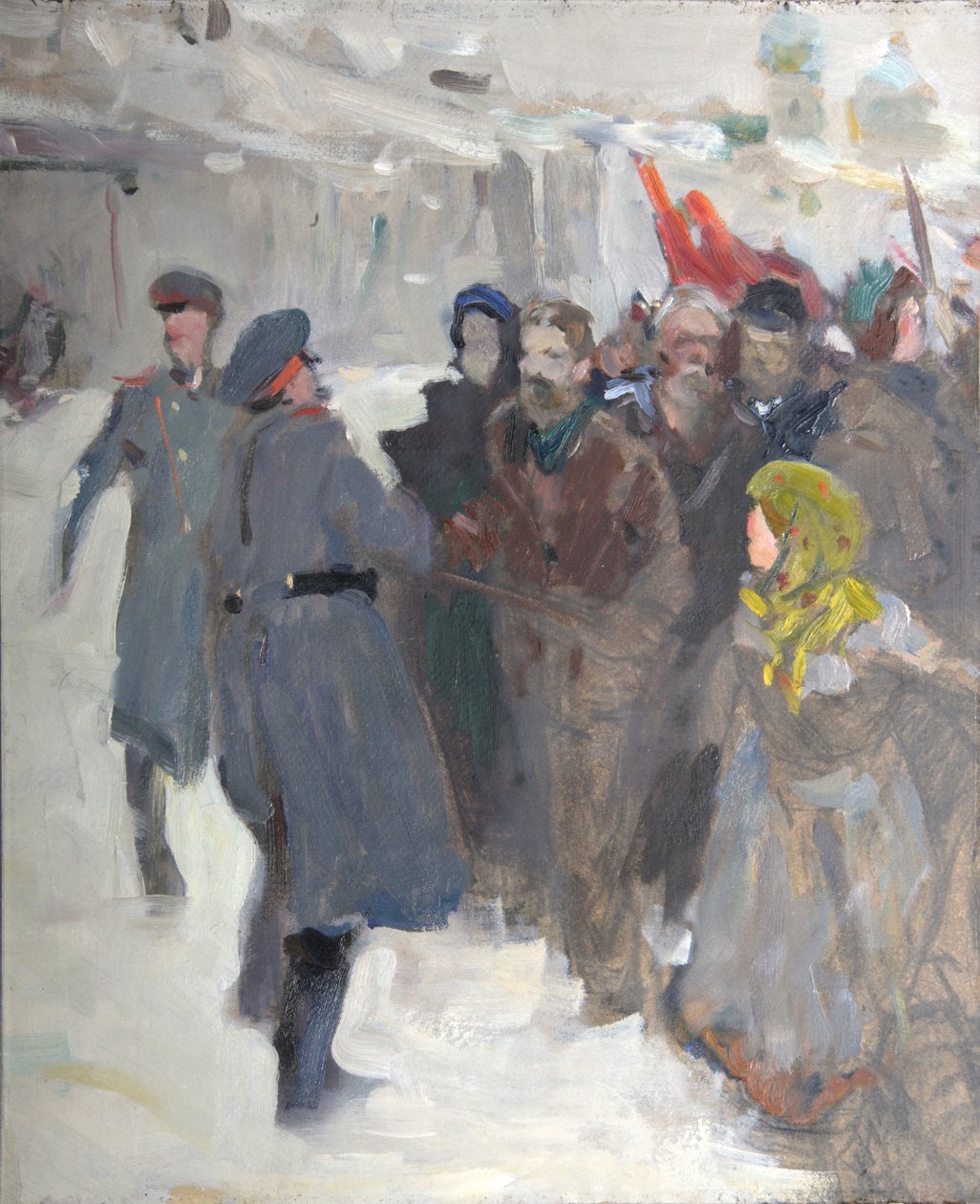 Demonstracja rewolucyjna, 1906 autorstwa Valentin Aleksandrovich Serov