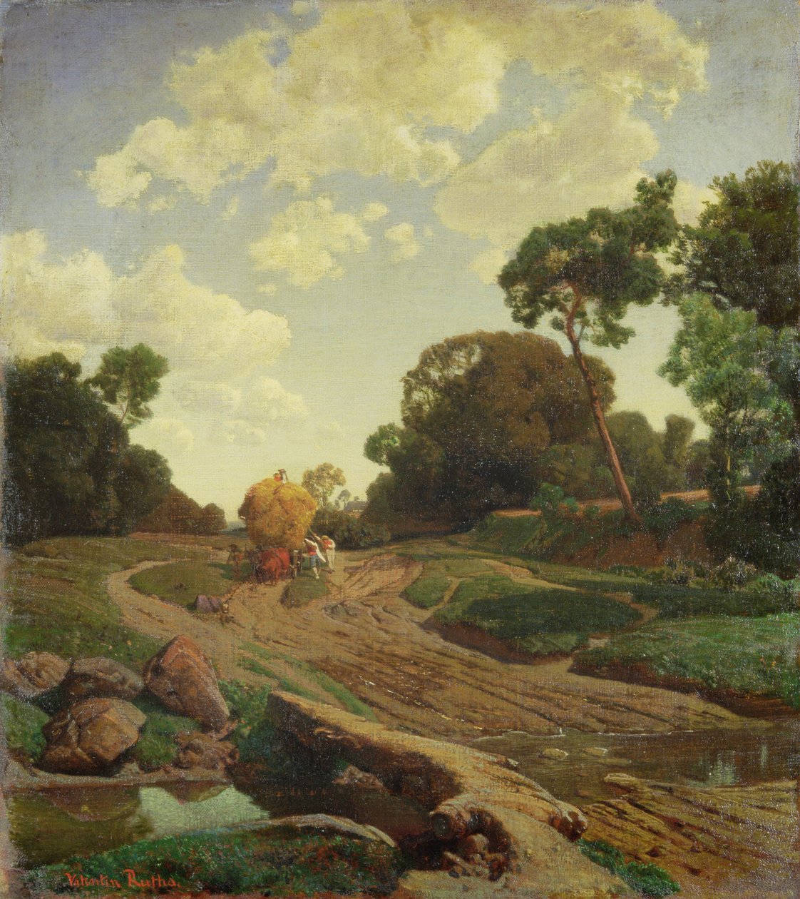 Krajobraz z sianem, ok.1858 autorstwa Valentin Ruths
