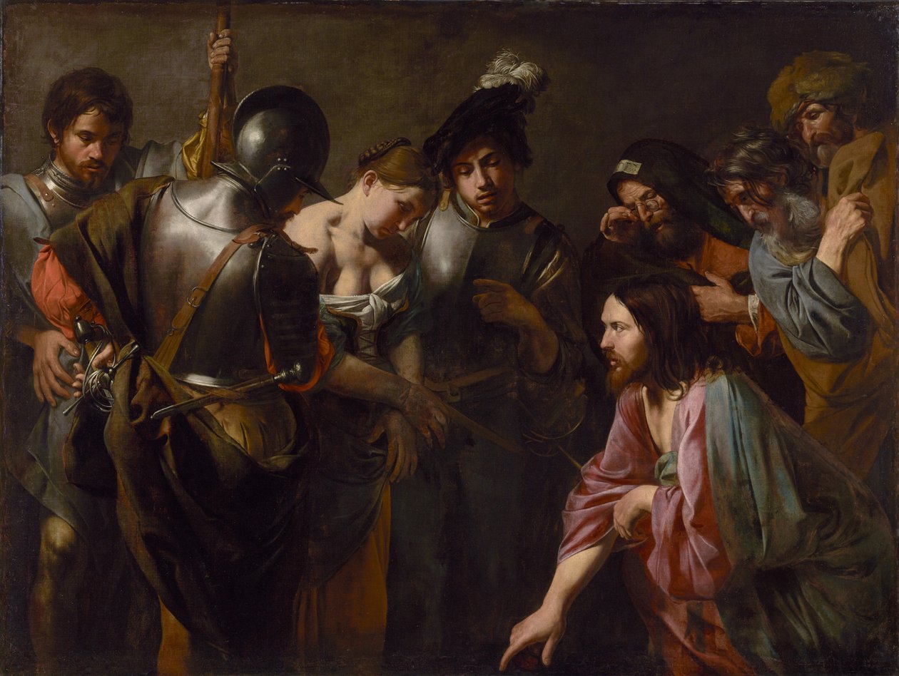 Chrystus i cudzołożnica autorstwa Valentin de Boulogne