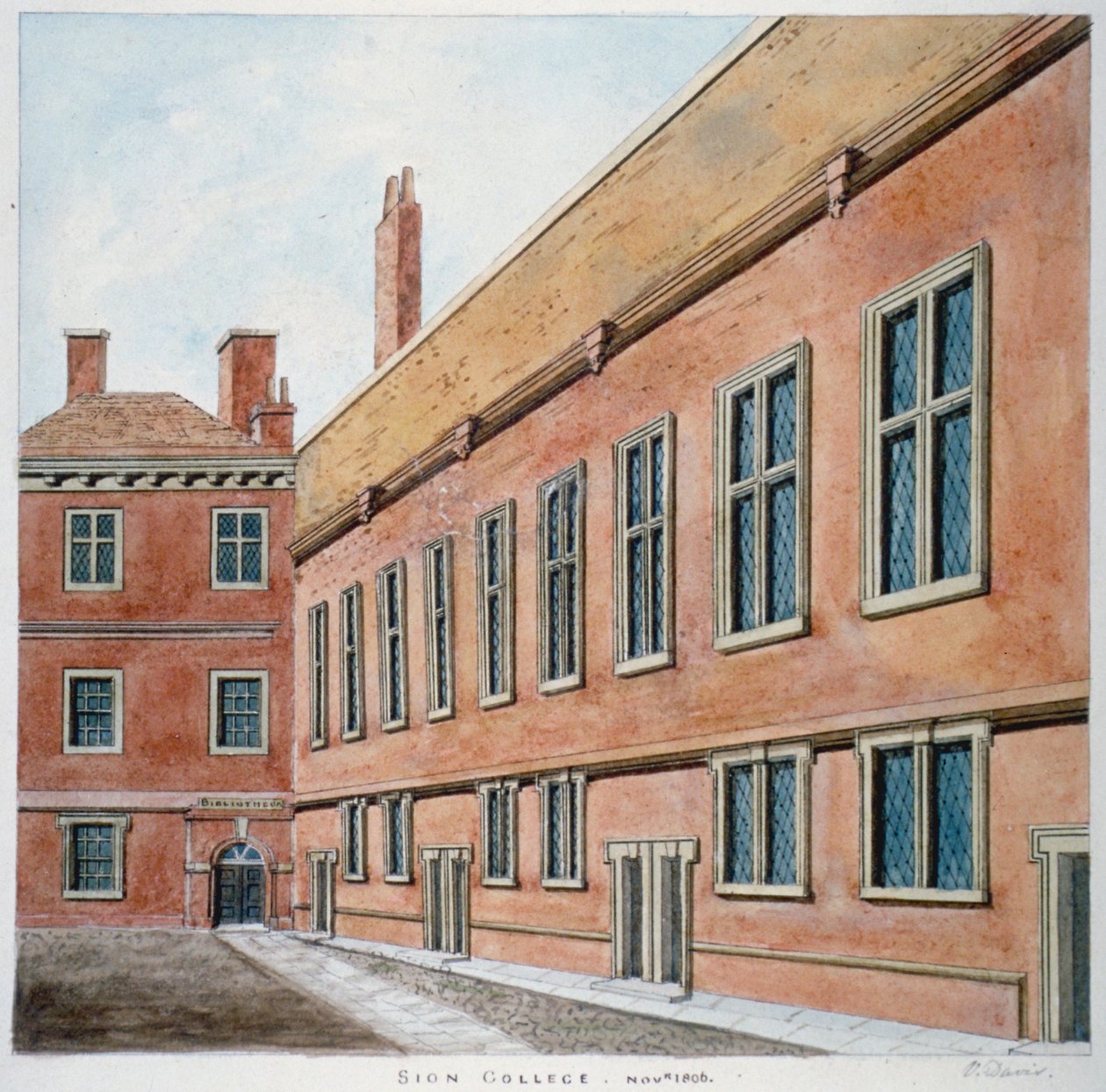 Sion College, City of London, 1806 autorstwa Valentine Davis