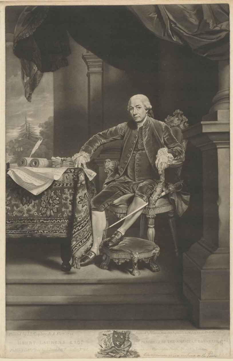Henry Laurens autorstwa Valentine Green after John Singleton Copley
