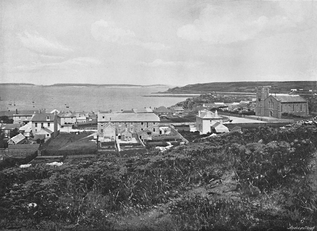 Hughtown, St. Marys, Scilly Isles, ok. 1896 r. autorstwa Valentine and Sons Ltd
